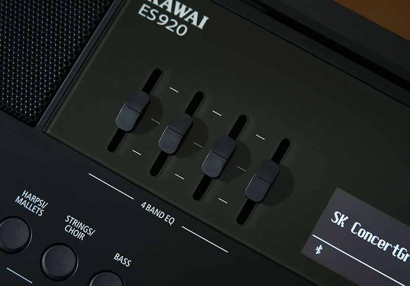 Kawai ES920 digital piano EQ Faders