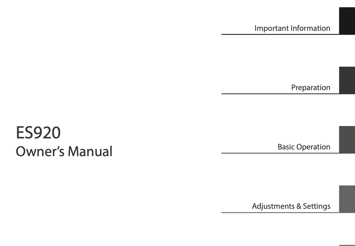 Kawai ES920 Owners Manual