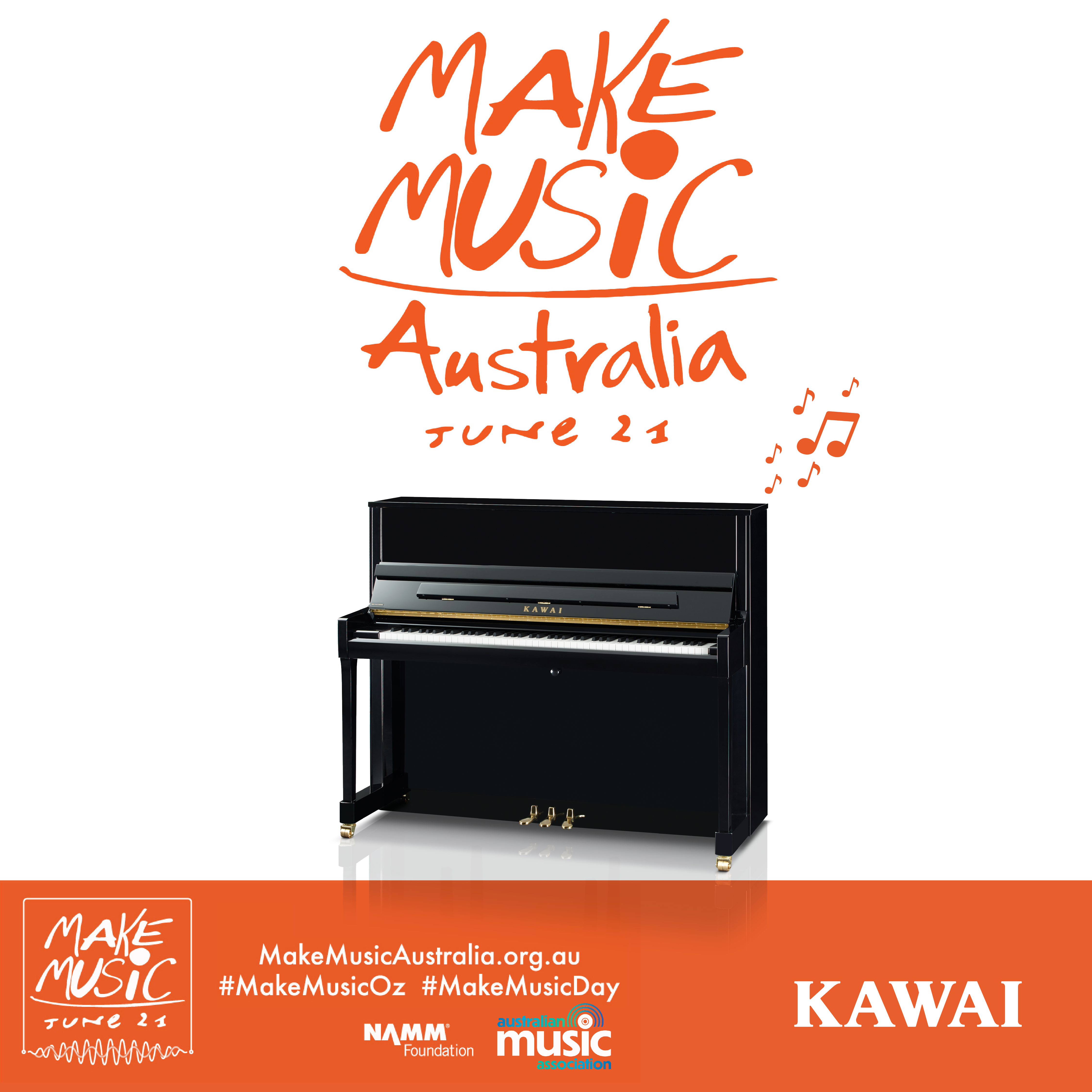 Make Music Day Australia 2023 - Kawai Australia - Kawai K-300 Upright Piano