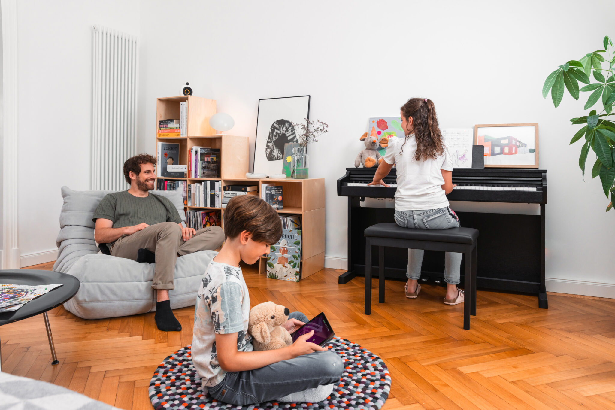 Playing Kawai CX202 digital piano to family