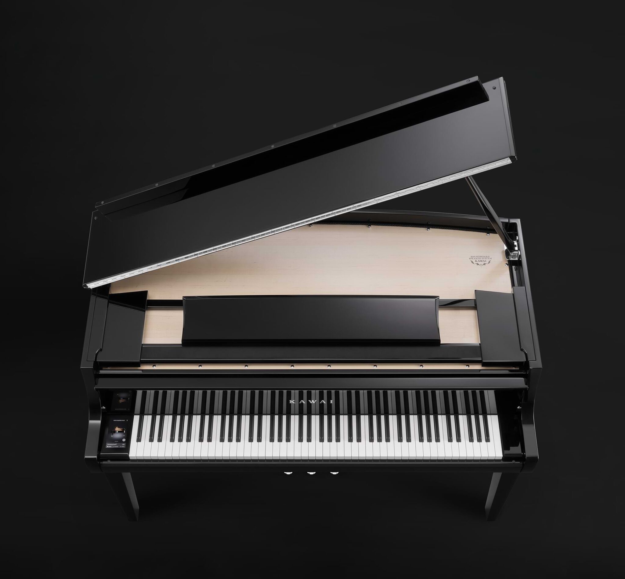 NV12 hybrid piano with lid open