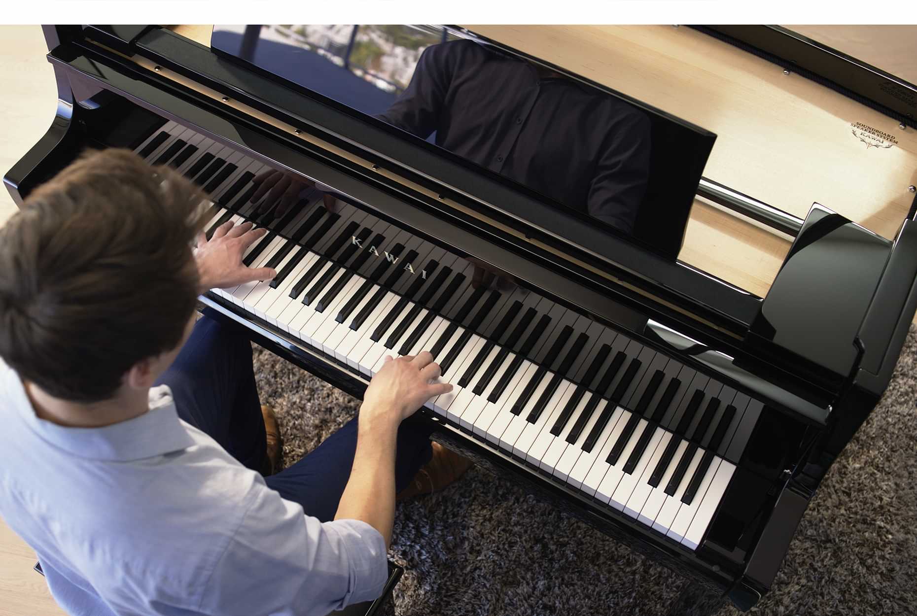 NV12 hybrid piano with soundboard